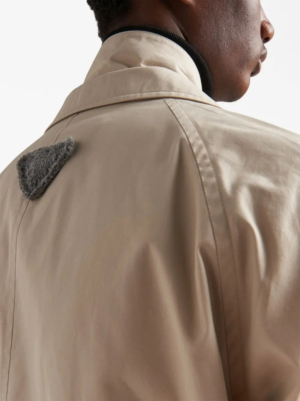 SINGLE-BREASTED COTTON OVERCOAT PRADA