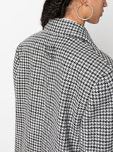 HOUNDSTOOTH-PATTERN VIRGIN-WOOL COAT