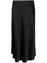 SATIN-FINISH DRAPED MIDI SKIRT