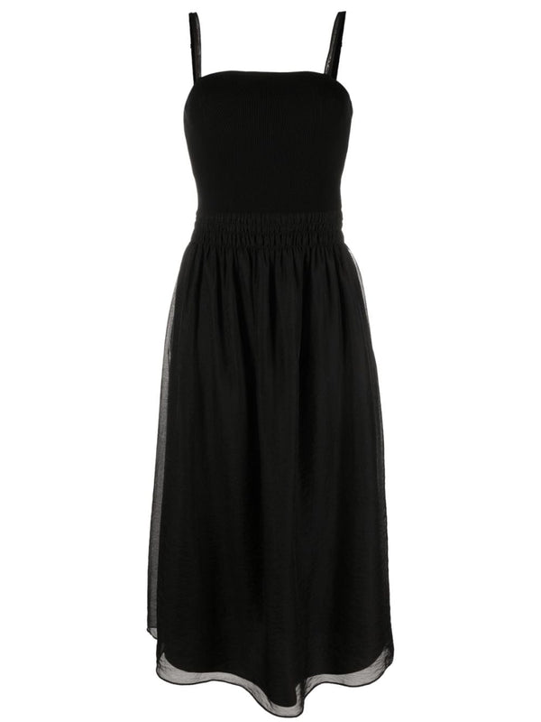 SQUARE-NECK SLEEVELESS MIDI DRESS