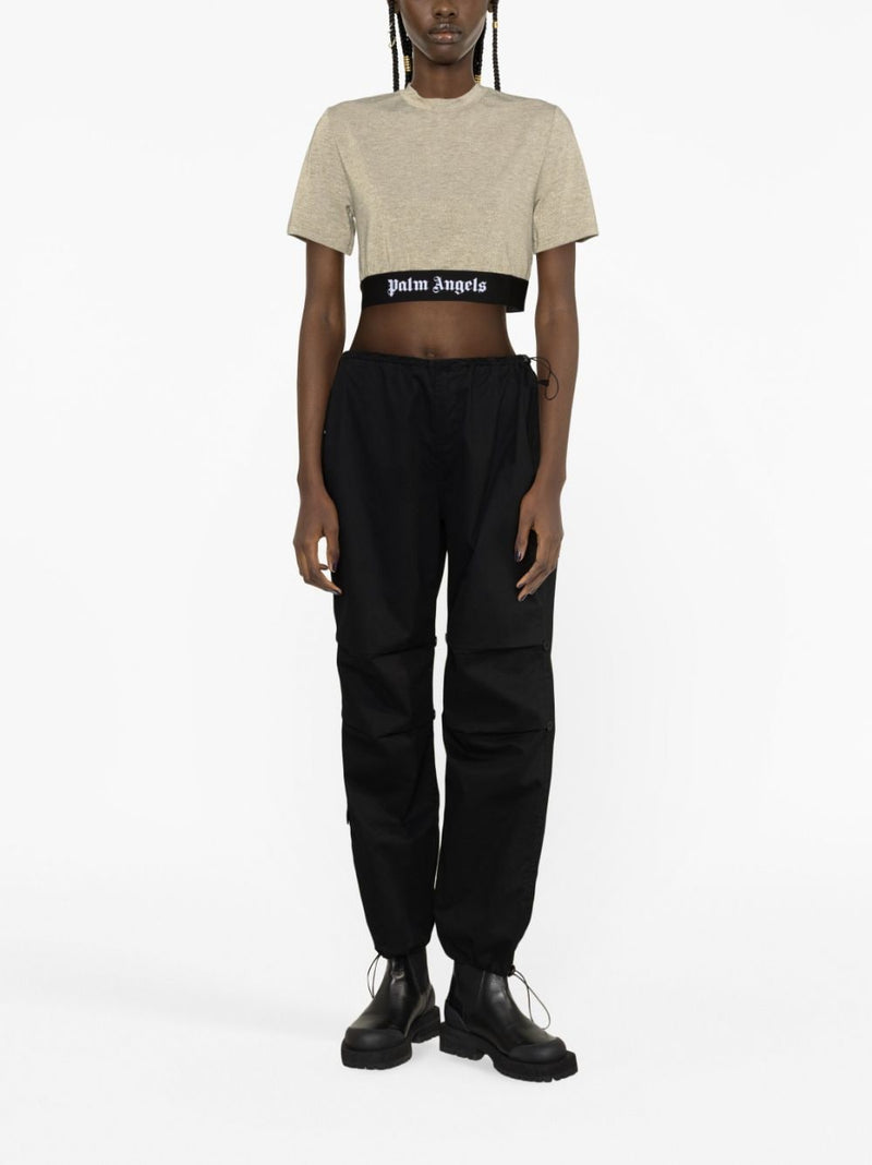 LOGO-TAPE CROPPED T-SHIRT