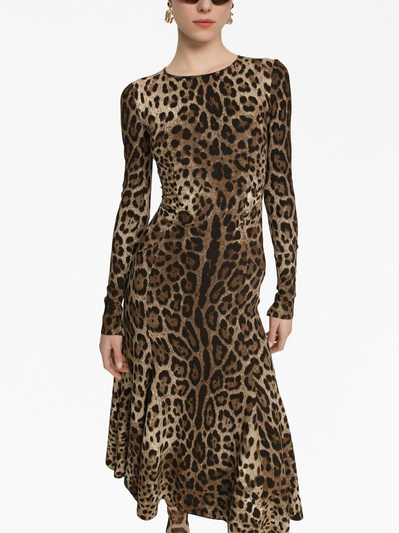 LEOPARD-PRINT MIDI DRESS