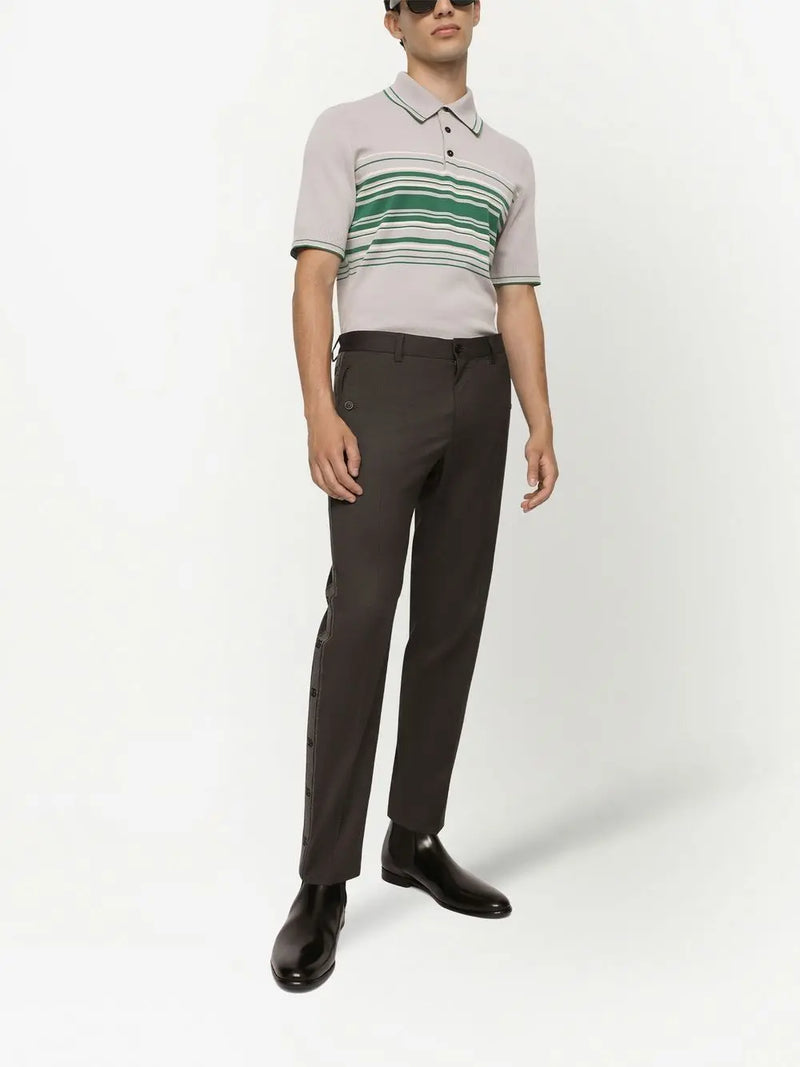 LOGO-TRIM TAILORED TROUSERS