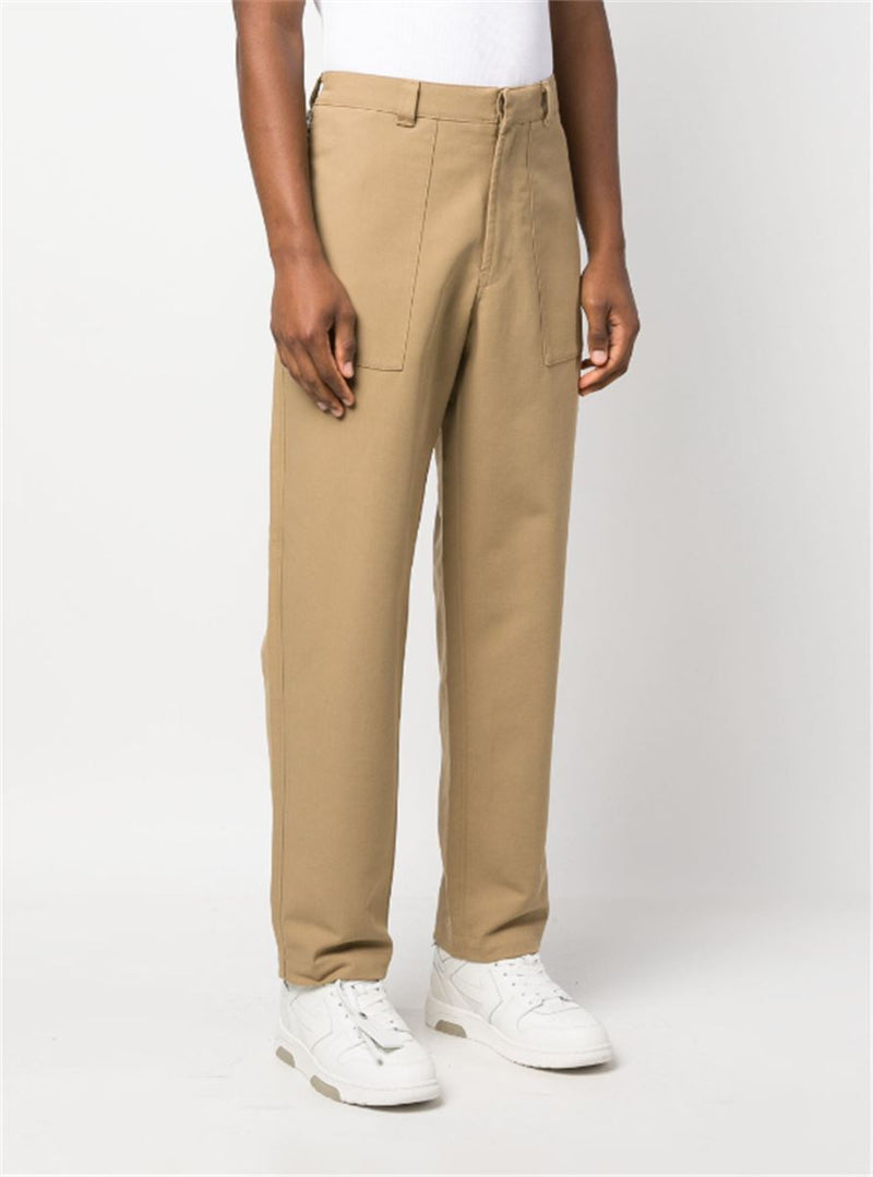 COMPASS-PATCH STRAIGHT-CUT PANTS