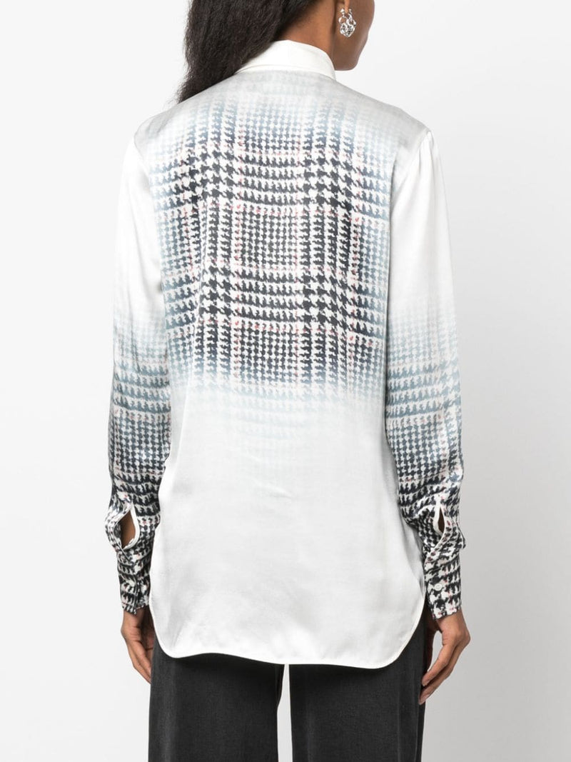 RHINESTONE-EMBELLISHED SILK SHIRT
