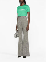 PLAID-CHECK TAILORED TROUSERS