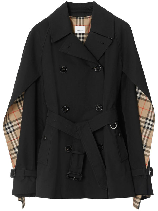 CAPE-SLEEVE CROPPED TRENCH COAT