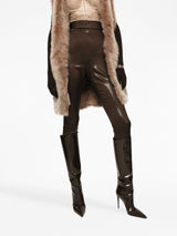 LOGO-WAISTBAND SATIN LEGGINGS