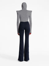STRIPE-DETAIL FLARED TROUSERS