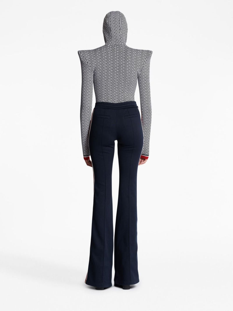 STRIPE-DETAIL FLARED TROUSERS