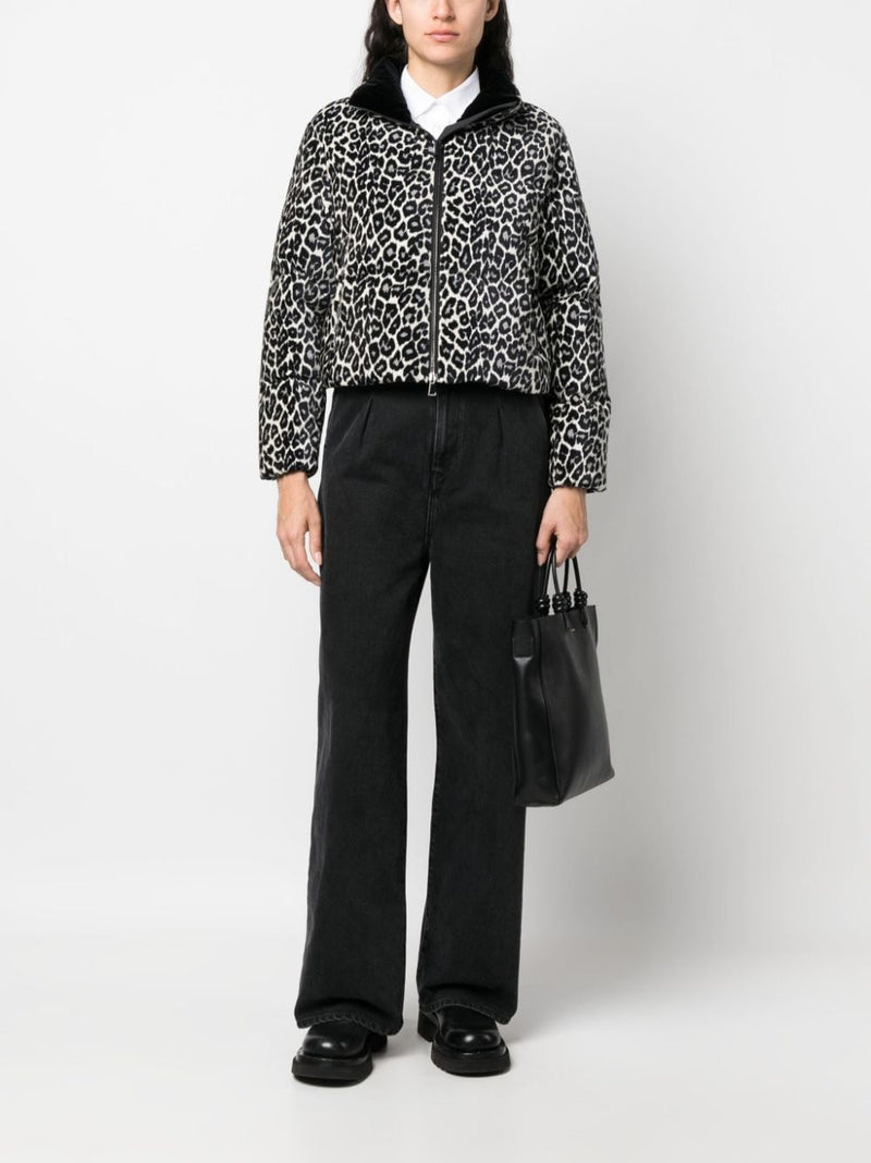 CHEETAH-PRINT PADDED PUFFER JACKET