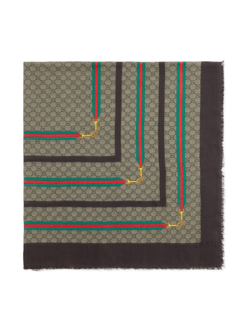 GG SQUARE-SHAPED SILK SCARF