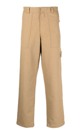 COMPASS-PATCH STRAIGHT-CUT PANTS