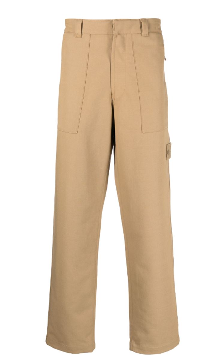 COMPASS-PATCH STRAIGHT-CUT PANTS