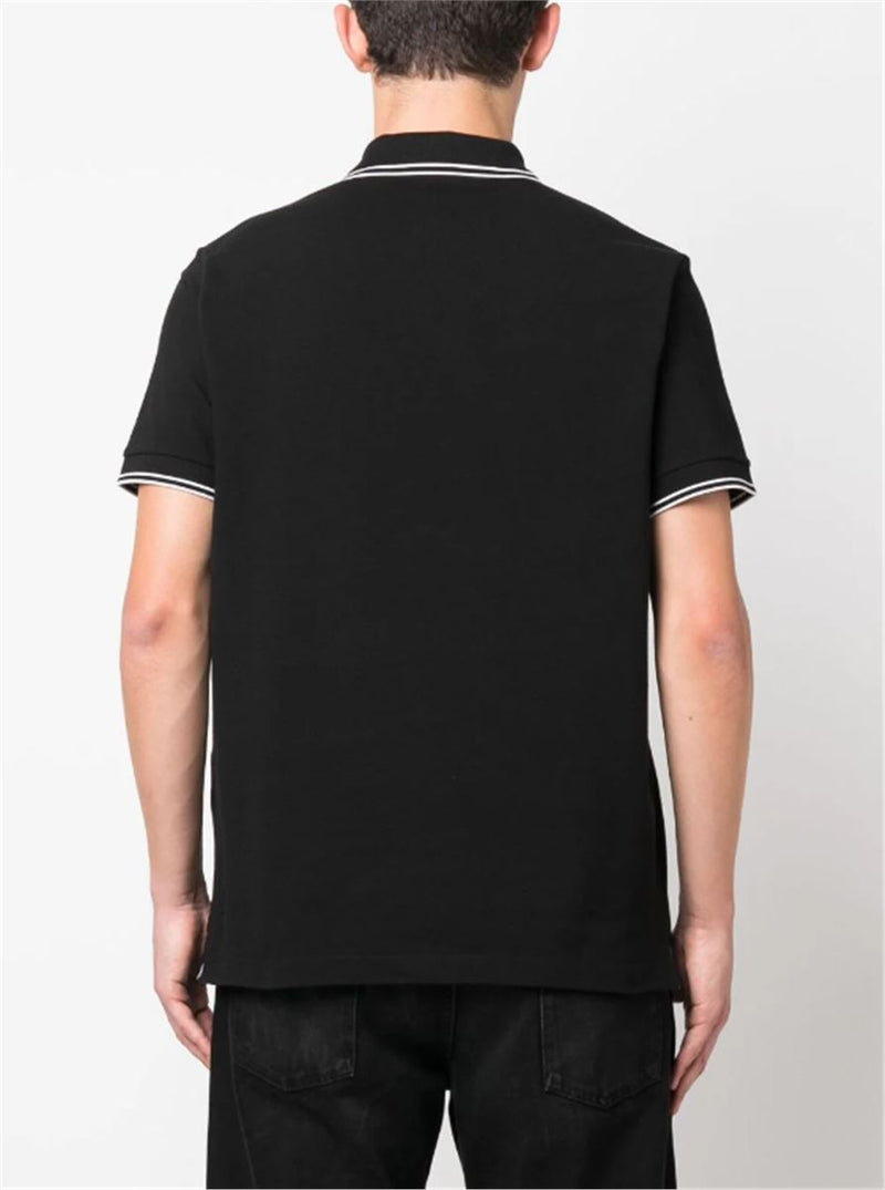 COMPASS-PATCH COTTON POLO SHIRT