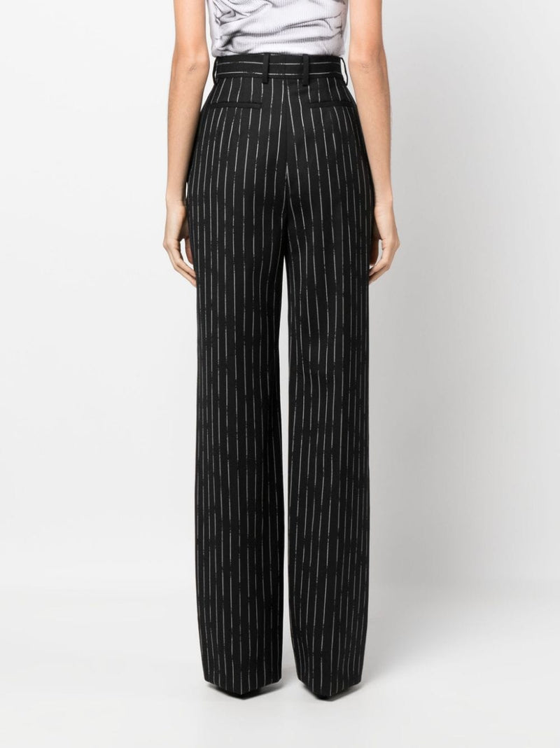 HIGH-WAISTED STRIPED WOOL TROUSERS