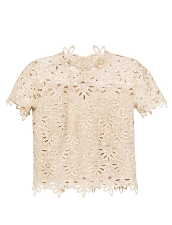 EMBROIDERED CUT-OUT BLOUSE