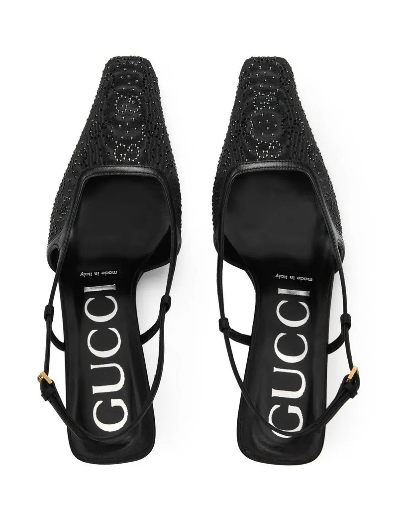 CRYSTAL-EMBELLISHED POINTED-TOE PUMPS