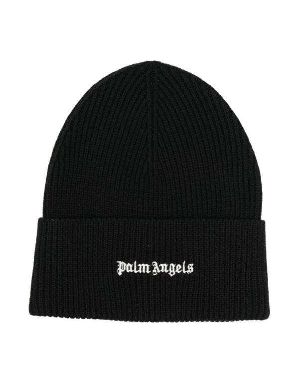 LOGO-EMBROIDERED RIBBED-KNIT BEANIE