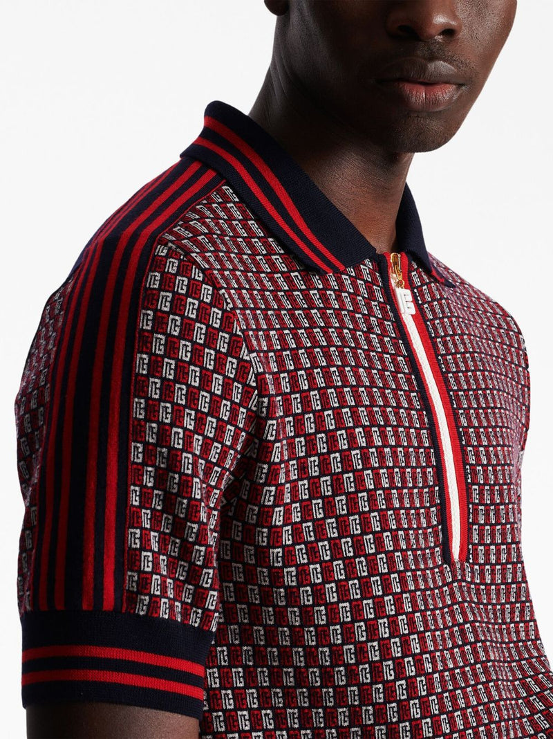 MONOGRAM WOOL POLO SHIRT