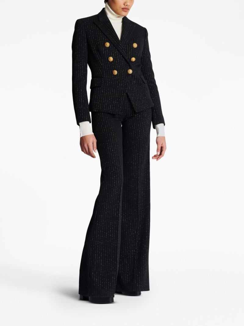 LUREX-DETAIL DOUBLE-BREASTED BLAZER