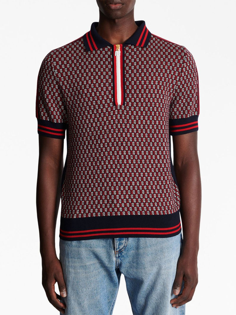 MONOGRAM WOOL POLO SHIRT