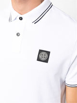 COMPASS-PATCH COTTON POLO SHIRT