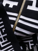 MONOGRAM-PRINT LONG-SLEEVE MINIDRESS