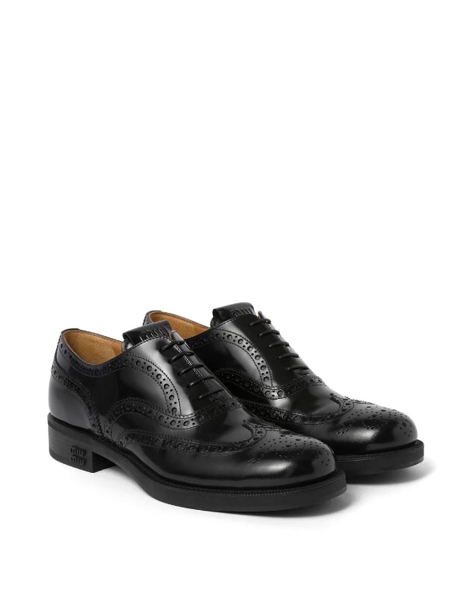 X CHURCH'S LEATHER BROGUE SHOES MIU MIU