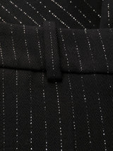 STRIPED WOOL-BLEND FLARED TROUSERS