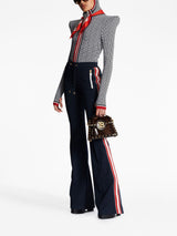 STRIPE-DETAIL FLARED TROUSERS