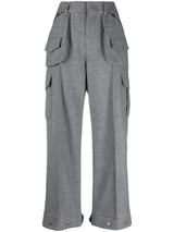 STRAIGHT-LEG WOOL CARGO TROUSERS