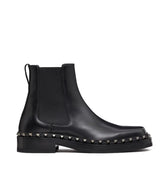 M-WAY ROCKSTUD LEATHER ANKLE BOOTS
