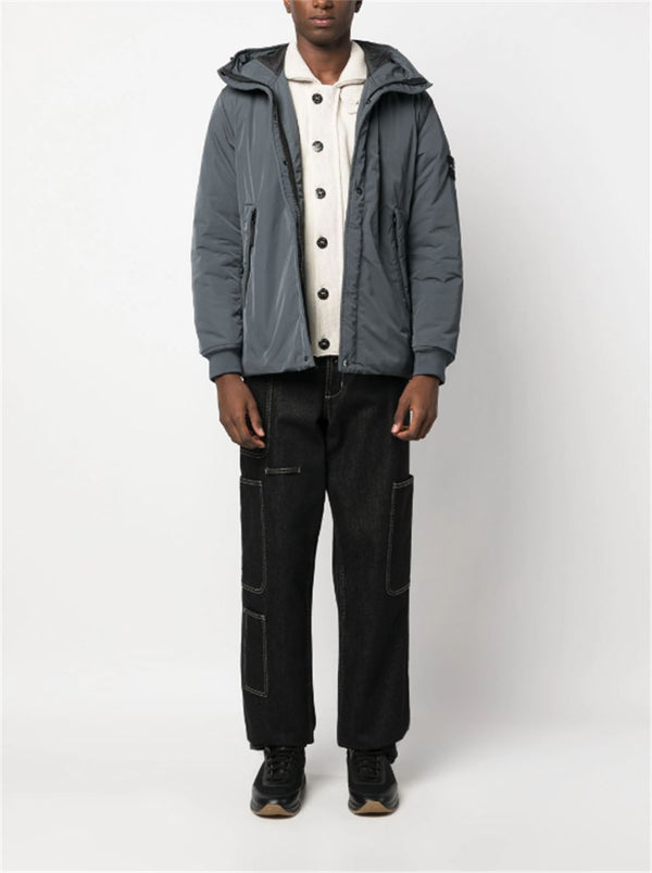 COMPASS-PATCH PADDED HOODED JACKET