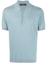 LA GRECA POINTELLE-KNIT POLO SHIRT