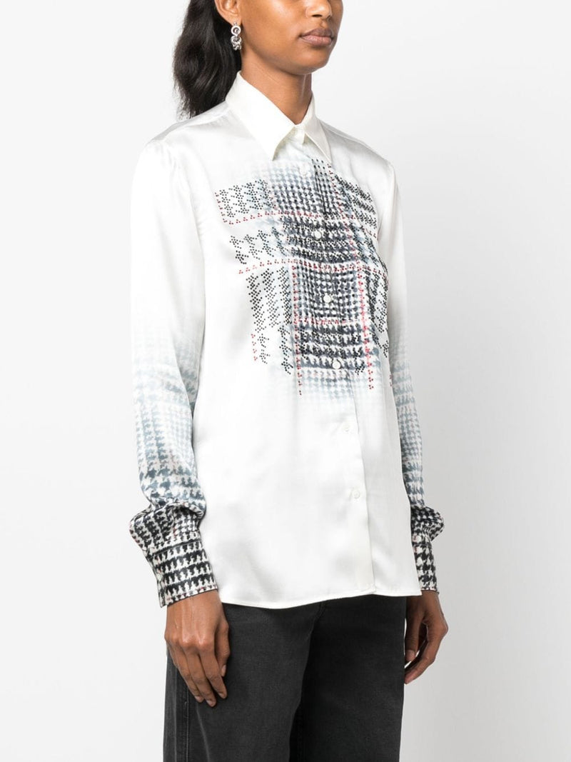 RHINESTONE-EMBELLISHED SILK SHIRT