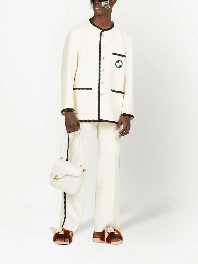 LOGO-EMBROIDERED TWEED JACKET