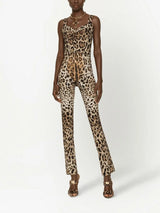 KIM DOLCE&AMP;GABBANA LEOPARD-PRINT CROPPED BODICE TOP