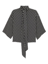 POLKA-DOT PUSSY-BOW BLOUSE