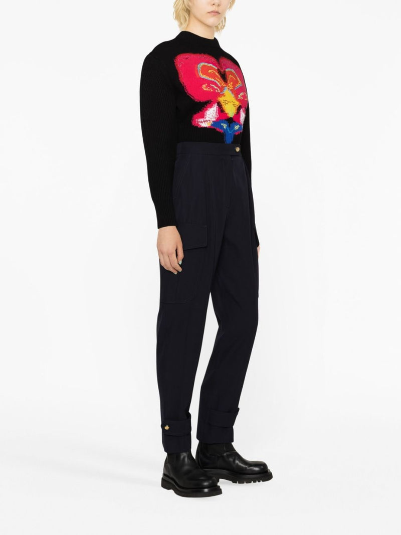 ORCHID-INTARSIA WOOL JUMPER