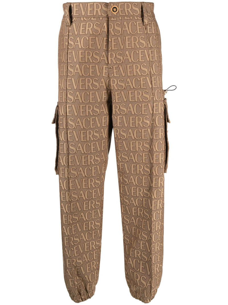 ALLOVER LOGO-PRINT CARGO TROUSERS