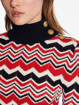 CHEVRON-KNIT ROLL-NECK JUMPER
