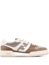 MATCH PANELLED LEATHER LOW-TOP SNEAKERS