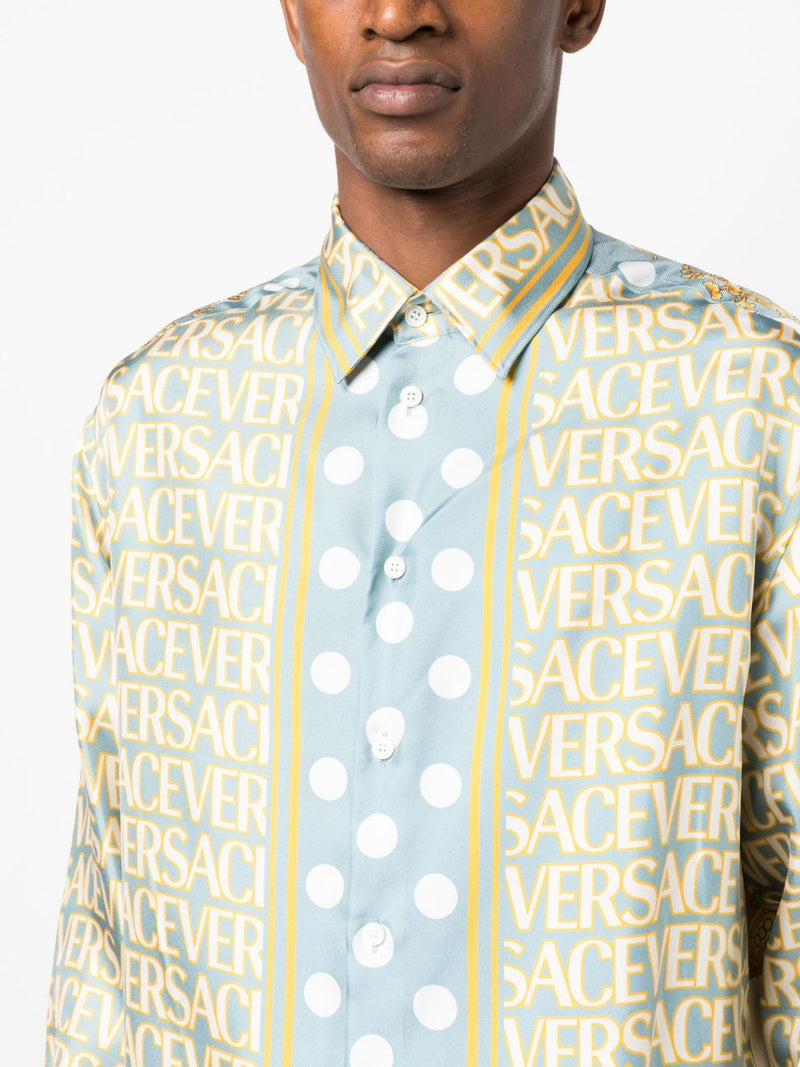 VERSACE ALLOVER-PRINT SILK SHIRT