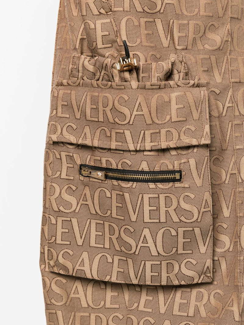 ALLOVER LOGO-PRINT CARGO TROUSERS