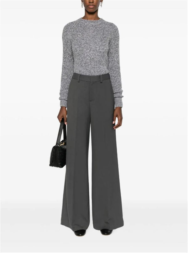 CRYSTAL-EMBELLISHED OPEN-KNIT JUMPER