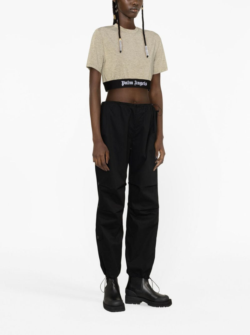 LOGO-TAPE CROPPED T-SHIRT