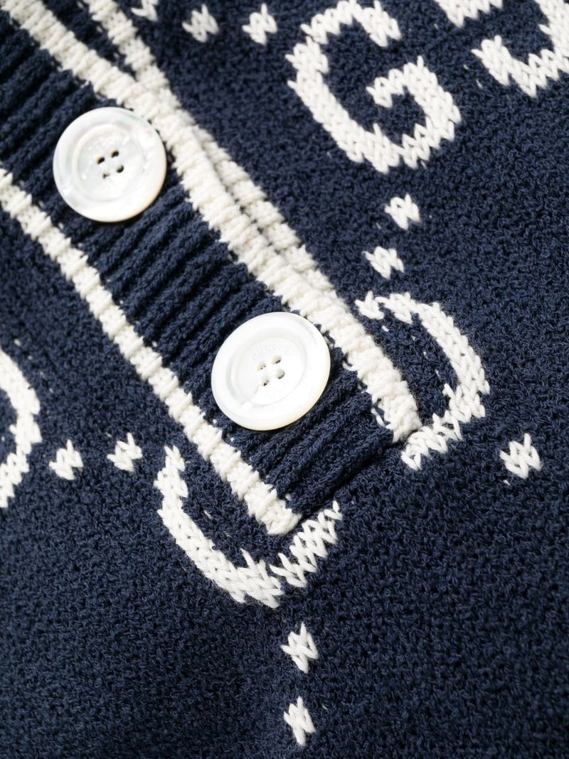 GG DAMIER-JACQUARD POLO DRESS