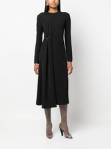 SAFETY-PIN GATHERED MIDI DRESS