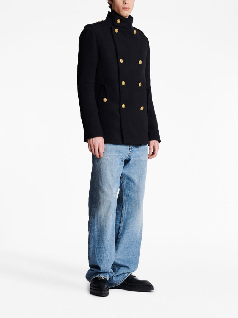 DOUBLE-BREASTED WOOL PEACOAT